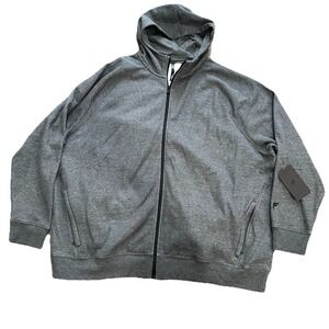 Men's Fabletics The Go-To Full Zip Hoodie Size‎ 4X Charcoal Fleece Zip Pockets